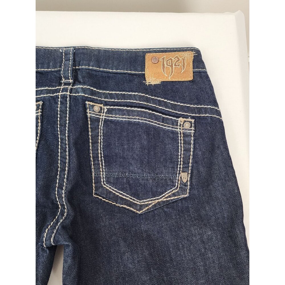 1921 Women's Low Rise Slim Bootcut Dark Wash Jeans 29/34 Y2K Vtg Rocker Denim